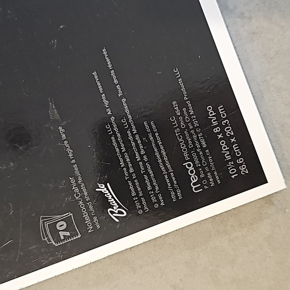 Mead Justin Bieber 2012 Spiral Notebook - Picture 7 of 7